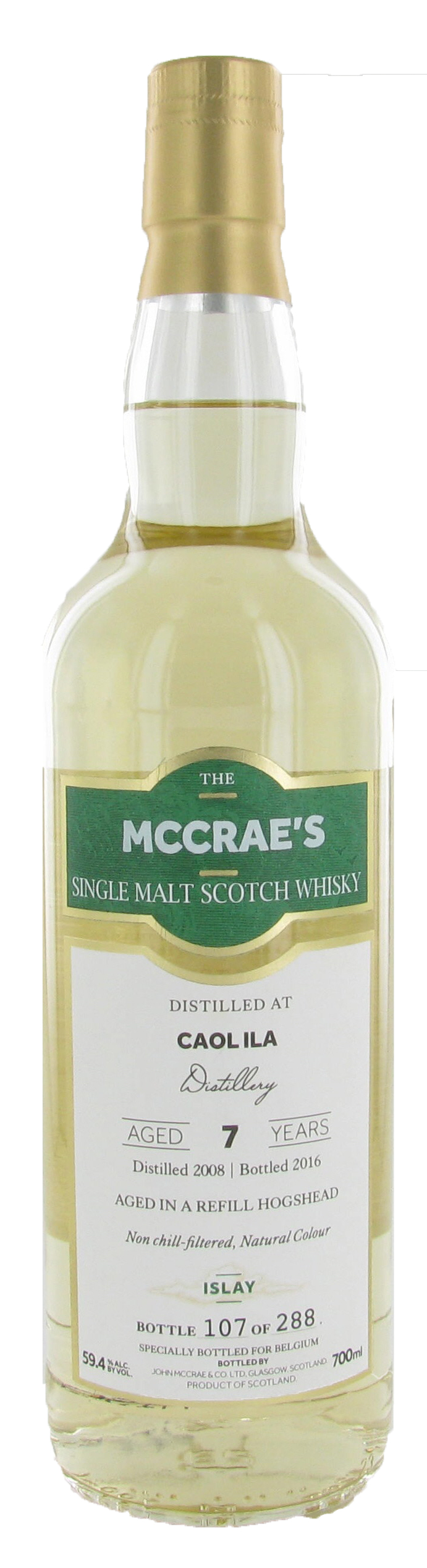 Mc Crae's Caol Ila 7y - Single Malt Single Cask - 59,40% - 70 cl